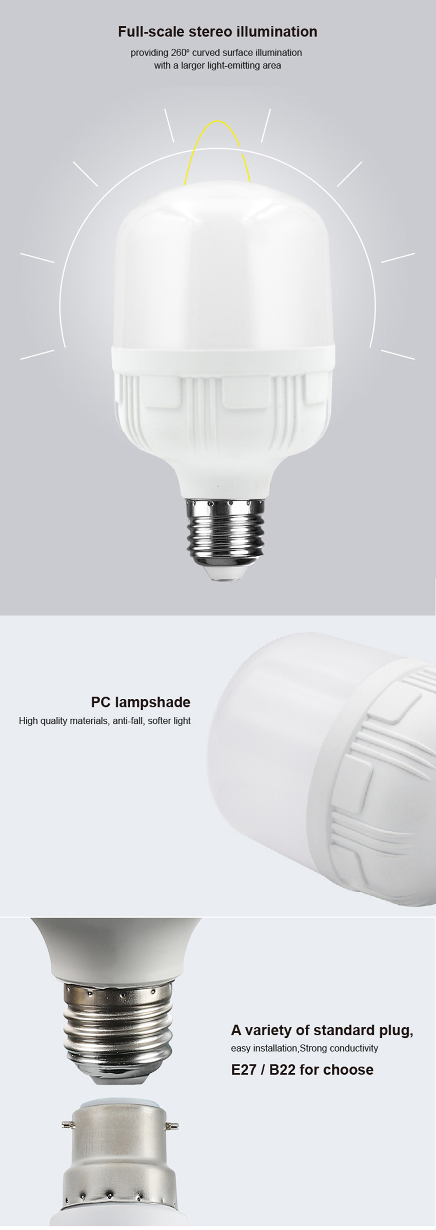 8500K Cool White Color T Shape LED Light Bulbs