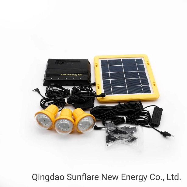 4W/5V Normal-Use 3 LED Bulbs Solar Lighting Kit/System/Light Charging Mobile Phone