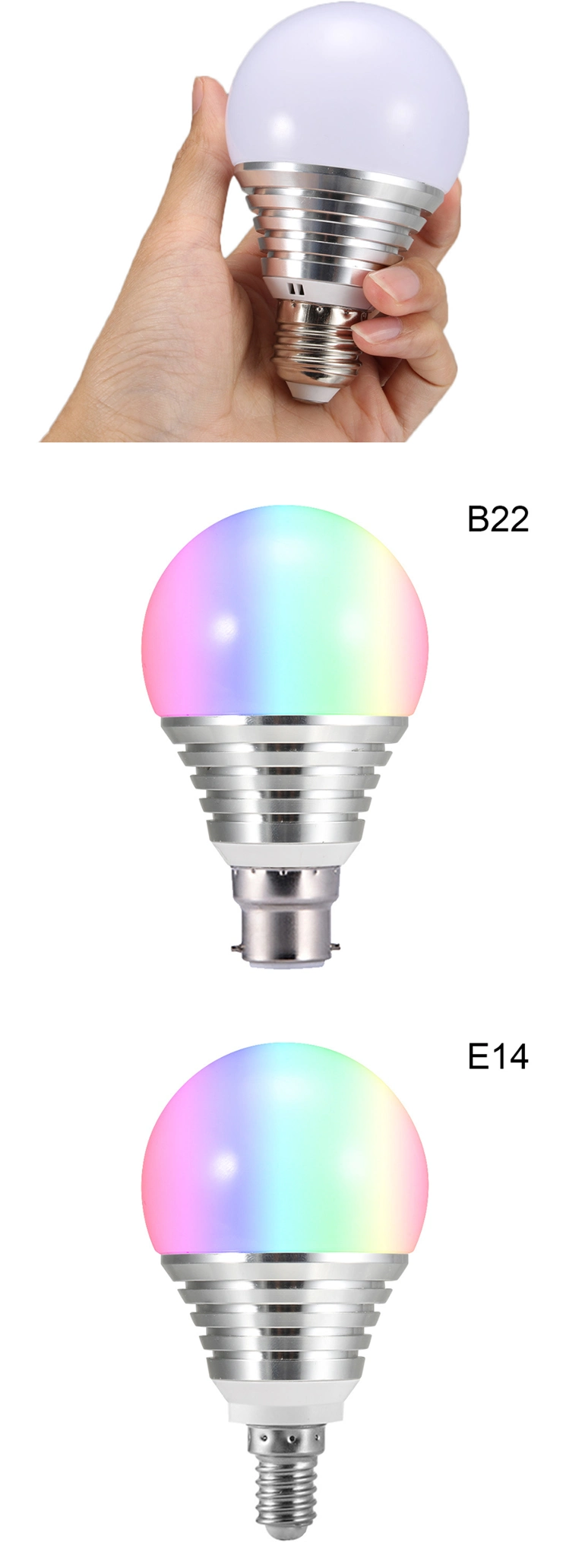 Smart WiFi Voice Control Intelligent Remote Color Changing LED Light Bulb E27 LED Bulb Light Neon Lights LED Spot Light High Quality Dimmable LED Bulbs Model-B