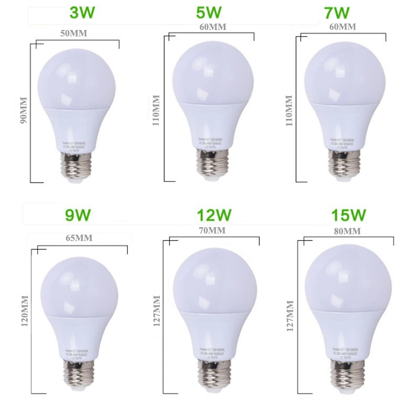 5W 7W 9W 12W 15W 18W Bombillo LED B22 Bulb LED E27 Light LED Bulbs/Light Bulbs/LED Light Bulb, LED Bulb, LED Bulb Light