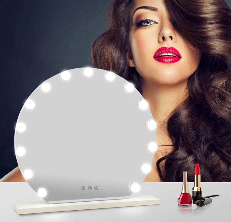 Home Products Bedroom Mirror LED Wholesale Lighted Makeup Mirror 15PCS G35 Type LED Bulbs