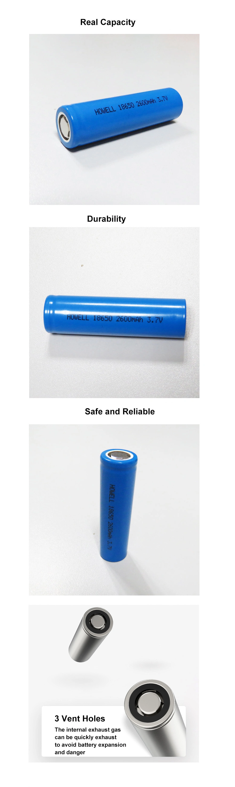 Bis Approved Battery 18650 3.7V 2600mAh Inverter Bulb LED Bulb Battery