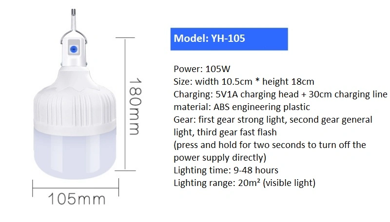 Third Gear Dimming Charging LED Bulb Lamp Emergency Light