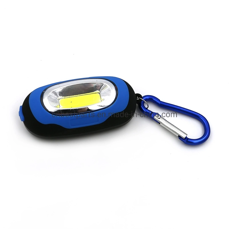 Mini LED Flashlight Key Ring Mini COB LED Flashlight with Carabiner Torch Flash