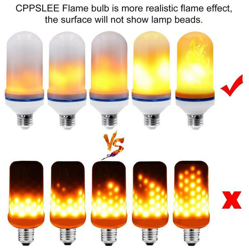 E27 E26 LED Flame Lamp Fire Effect Light Bulb Flickering Emulation Flame Light for Xmas Garden