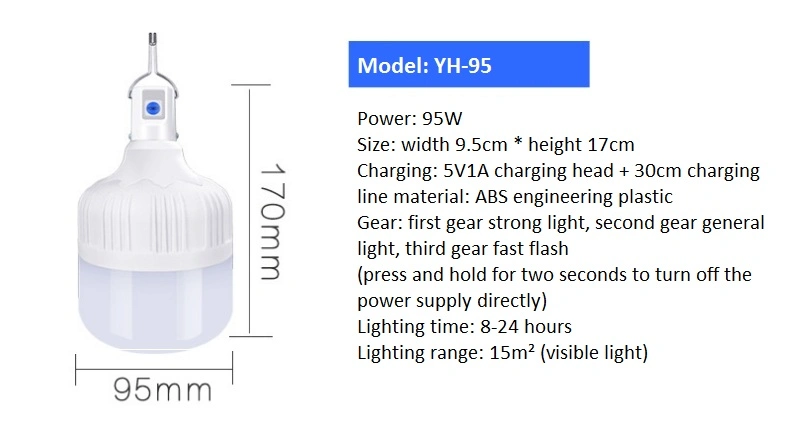 Third Gear Dimming Charging LED Bulb Lamp Emergency Light