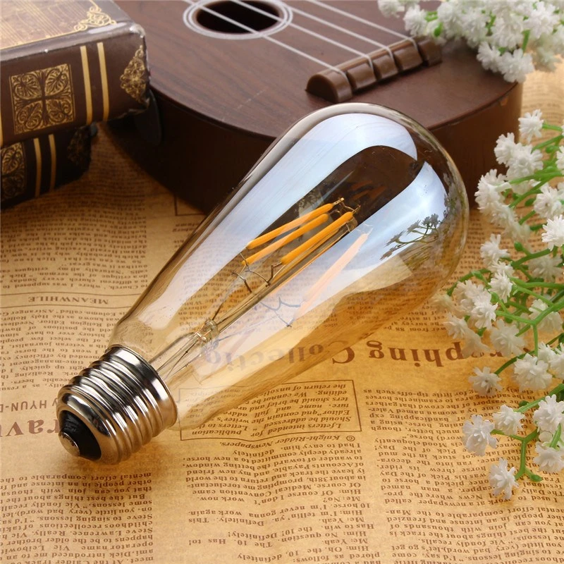 St64 LED Filament Bulb 12W Vintage LED Light Bulb Clear Glass LED Edison Bulb