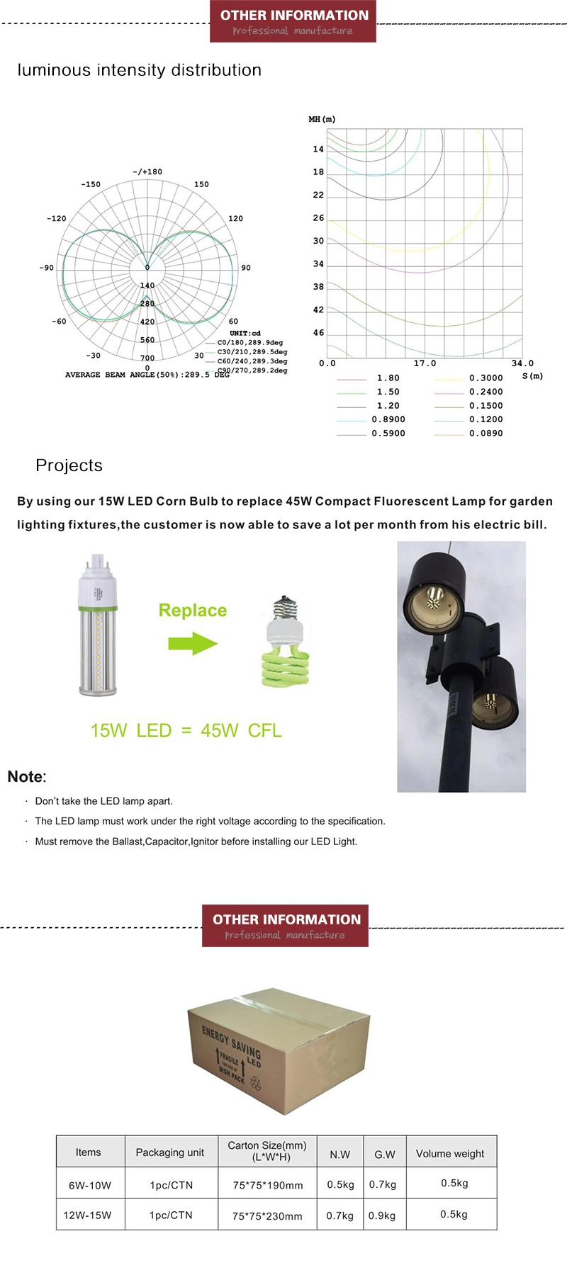 6W-15W E27 Corn Bulb Light 6W LED Corn Bulb E27