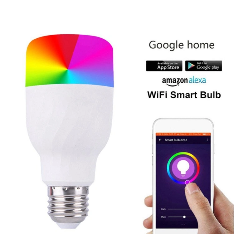 9W WiFi Smart Bulb 16 Million RGB Color Changing LED Light Bulb Work with Alexa Google Home No Hub Required E26 E27 B22