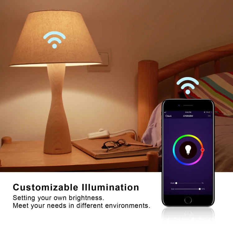 Hot Sale 9W WiFi Smart LED Bulb RGBW Compatible with Alexa and Google Home