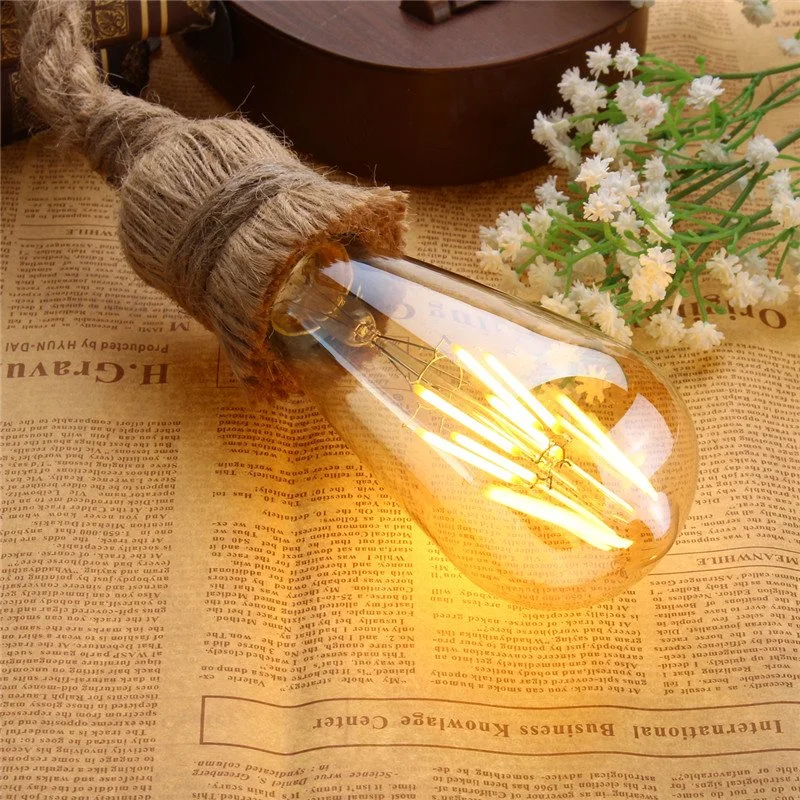 St64 LED Filament Bulb 12W Vintage LED Light Bulb Clear Glass LED Edison Bulb