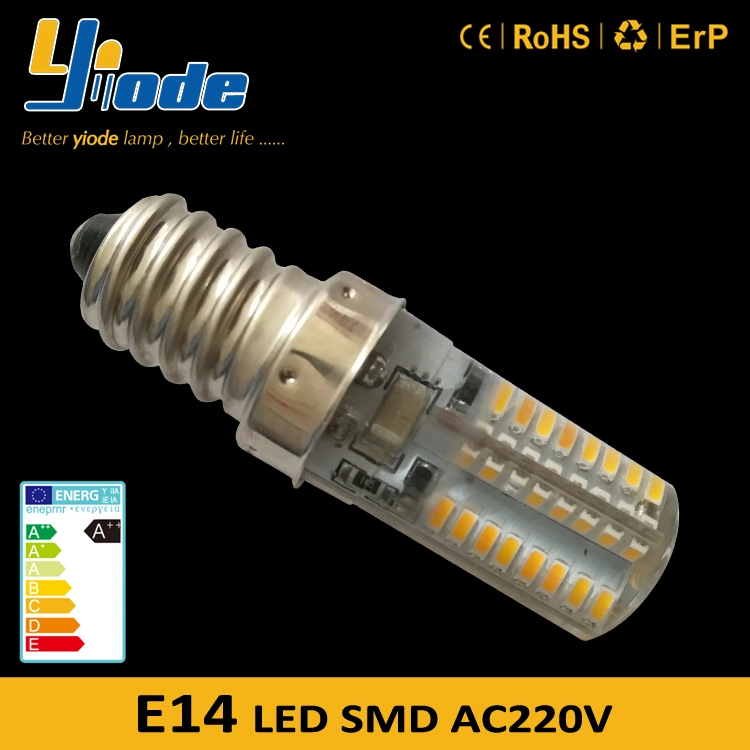 E12 E14 220V 120V Dimmable 3014SMD*64 Warm White LED Bulb