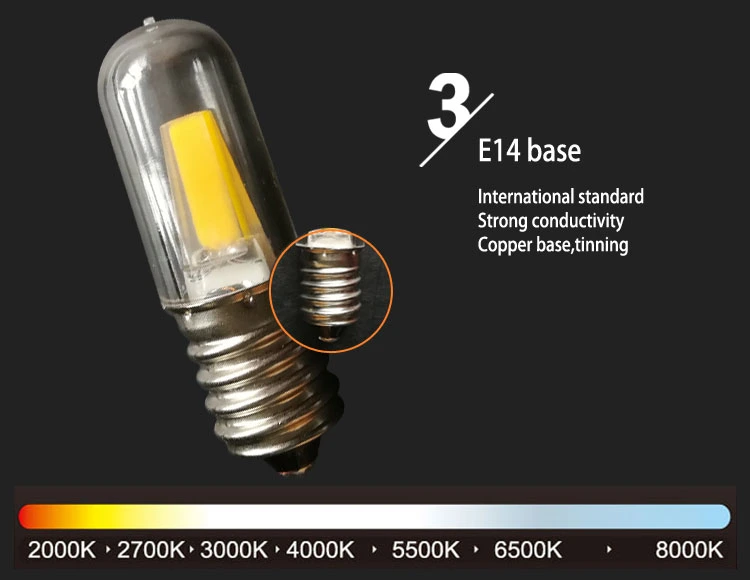 120V 220V 2W E14 LED Bulb Screw Light Refrigerator Light Indicator Light