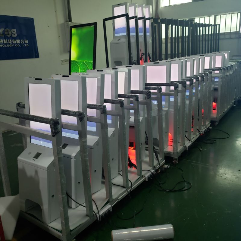 Free Standing Automatic Hand Sanitizer Station Interactive Digital LCD Signage Display Kiosk