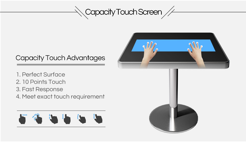 Round Smart Touch Table 21.5inch LCD Touch Screen Interactive Smart Coffee Table