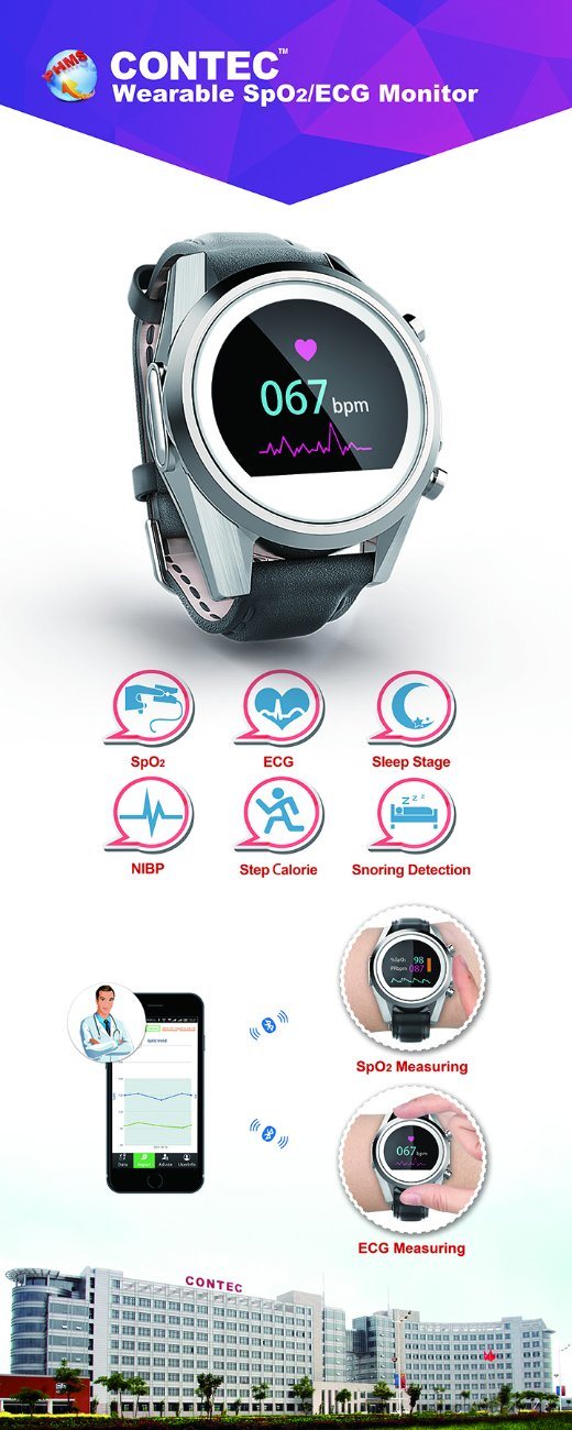 Wearable SpO2/ECG Monitor Android Bluetooth Monitor Pulse Oximeter