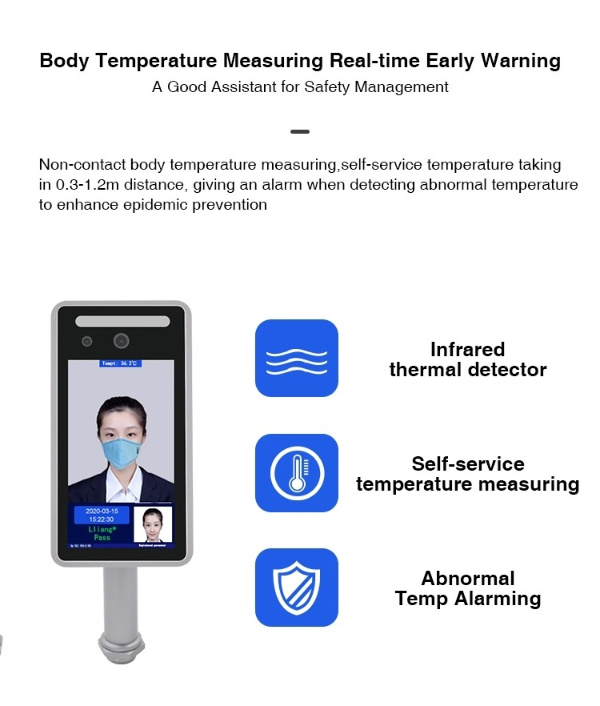 8inch Thermometer Digital LCD Display with Face Recognition Camera