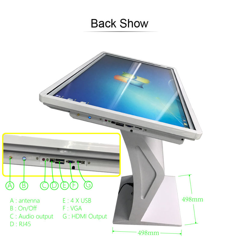 50" 55" Floor Standing Digital Information Interactive Touch Screen Kiosk with Computer