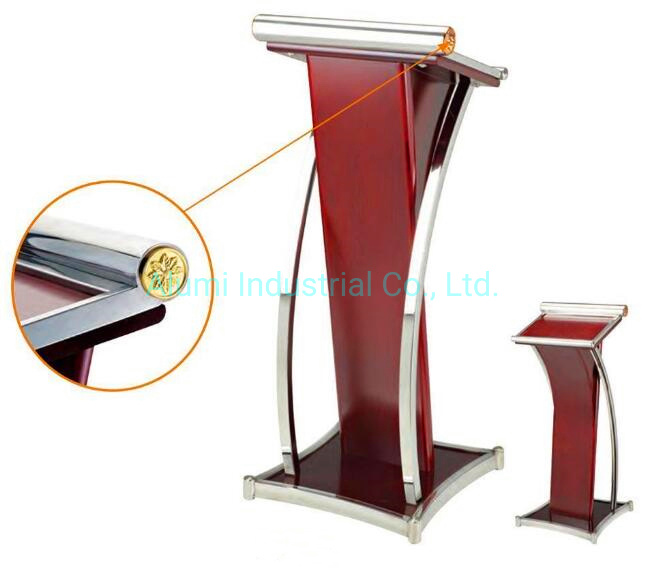 Wooden Podium Stainless Steel Lectern Podium Church Pulpit