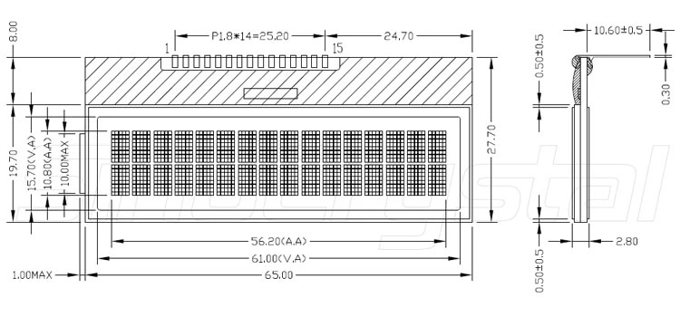 Stn 16X2 DOT Matrix LCD Display Module Reflective Character LCD Display Module Cog Alphanumeric LCD Modules