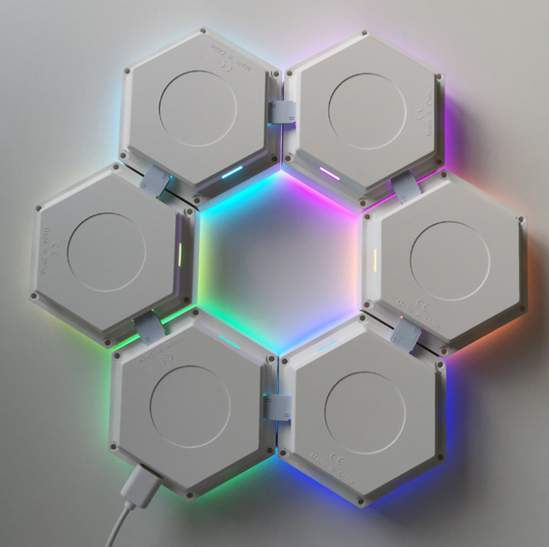 Hexagonal Wall Light Modular Touch Sensitive Lights Creative Geometry Assembly LED Night Light