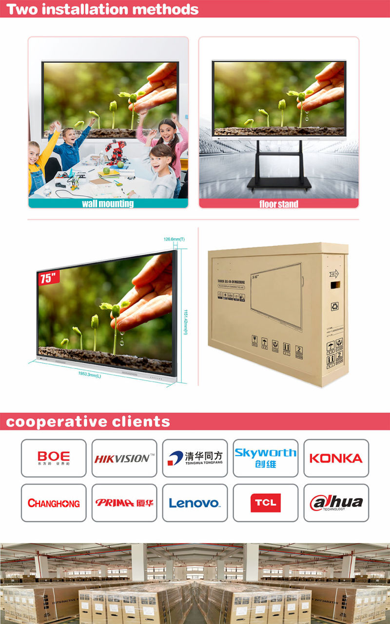 T6h86b SKD Intelligence Interactive Whiteboard Ultra-Thin Wall Mounted Interactive Whiteboard