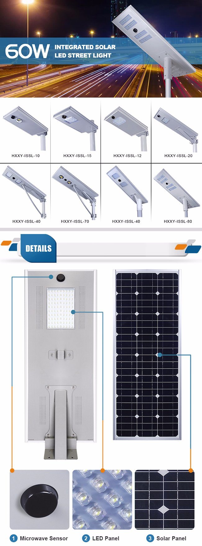Outdoor LED Solar Street Light with Outdoor CCTV Camera