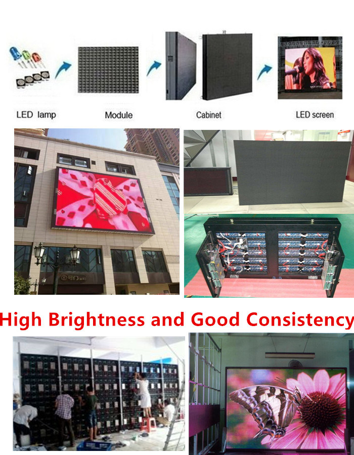 Outdoor Full Color P10 LED Display Front Rear Waterproof Outdoor Full Color 8000CD (P10 Advertising LED Display Screen)