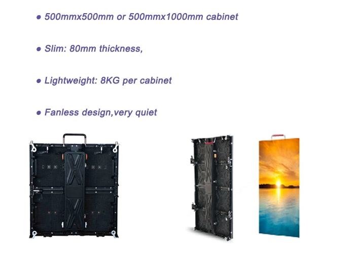 Curved P2.9 Indoor LED Panel Screen Rental Display with 500X500mm Panel
