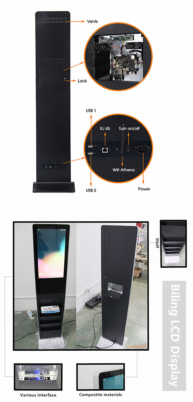 LED Digital Signage 27 Inch Advertising Display Brochure Holder Advertising Board LED Digital Signage