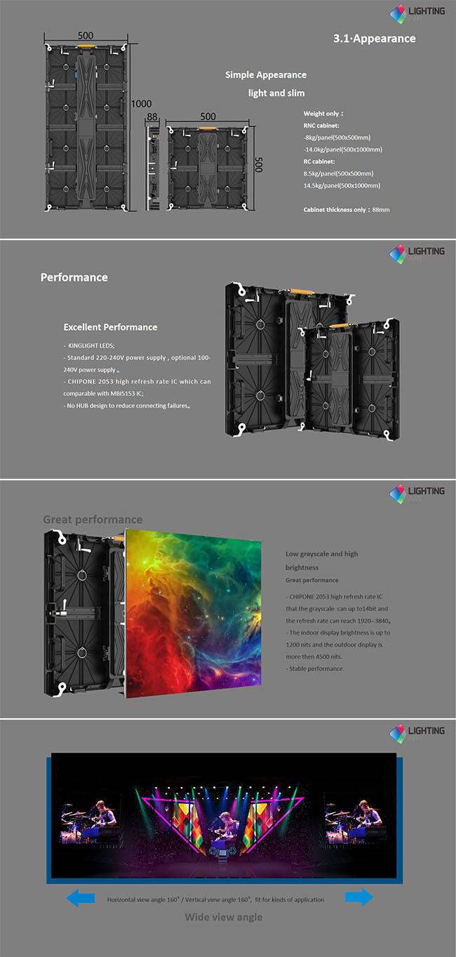 Stage Audio Visual Equipment P3.9 P4.8 Indoor Rental LED Display Screen HD LED Video Wall