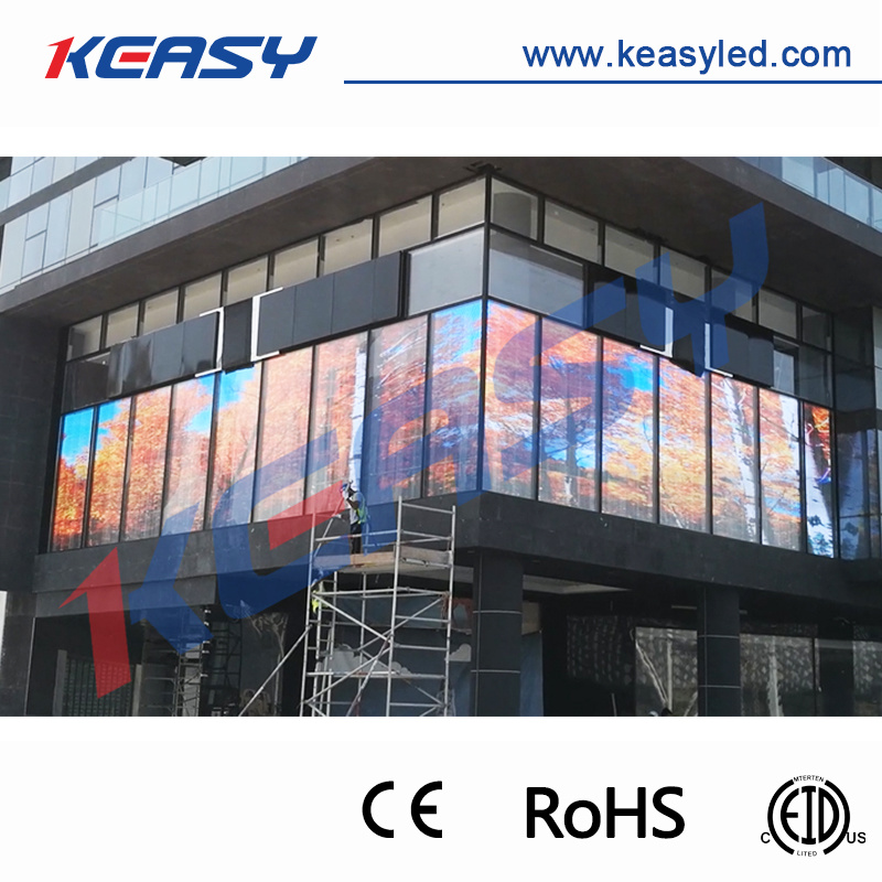 Glass Wall Transparent LED Display with High Brightness for Advertising