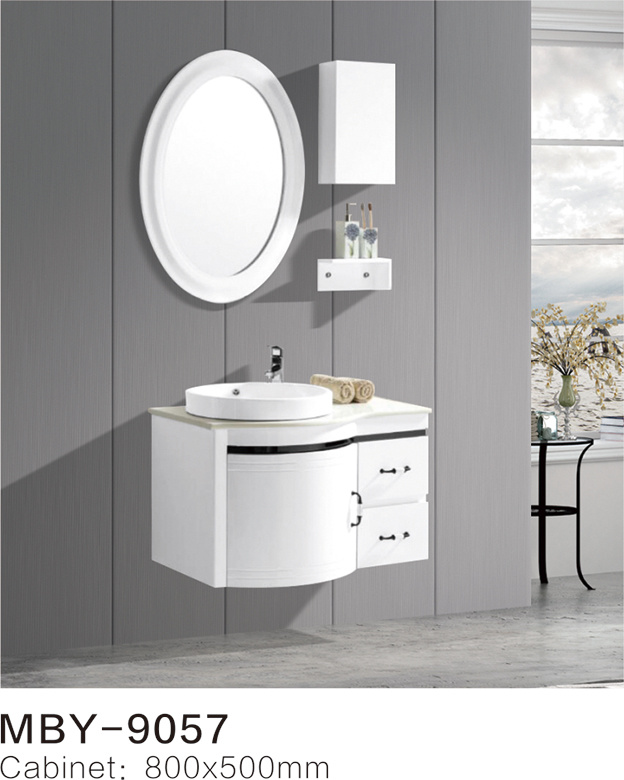 New Design LED Bathroom Mirror Cabinet PVC Bathroom Cabinet Vanity