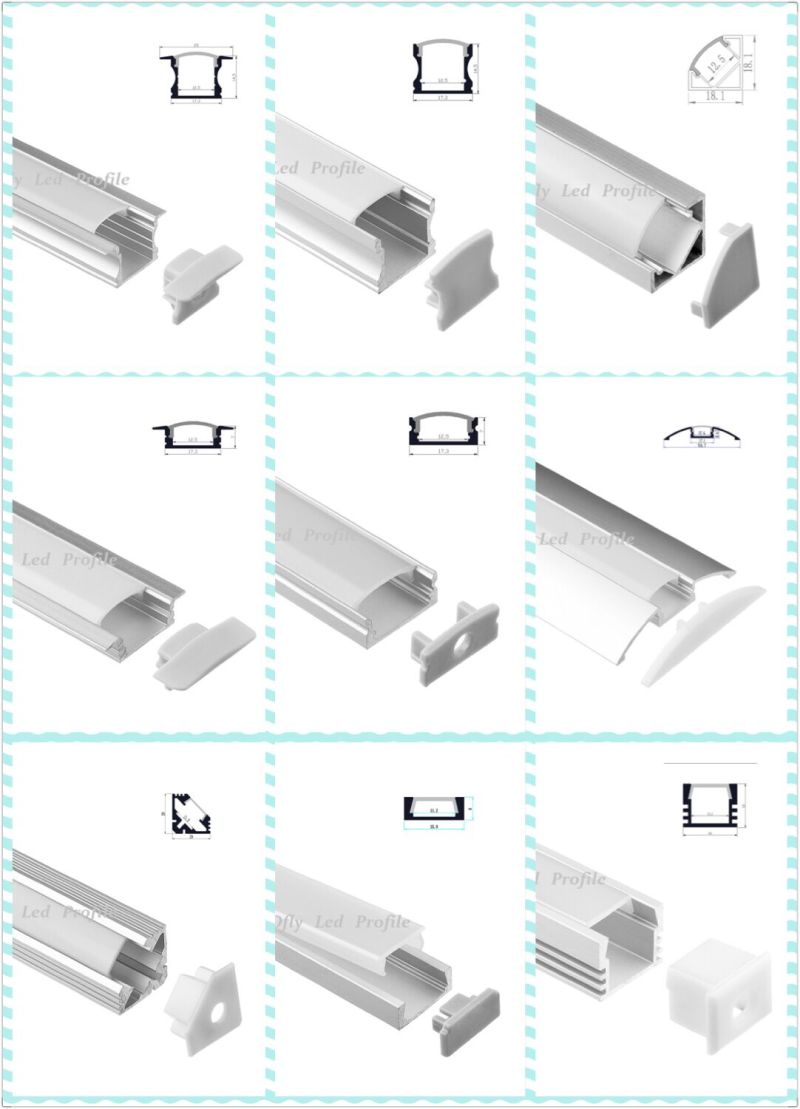 18.1*18.1 Corner Aluminium Profile for Strip LED 10-12mm Width