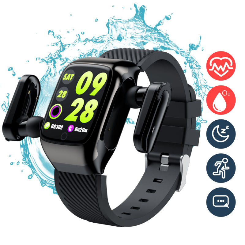 S300 Smartwatch Earbuds Wristwatches Reloj Inteligente Health Sport Tracker Smart Watch with Bluetooth Earphone
