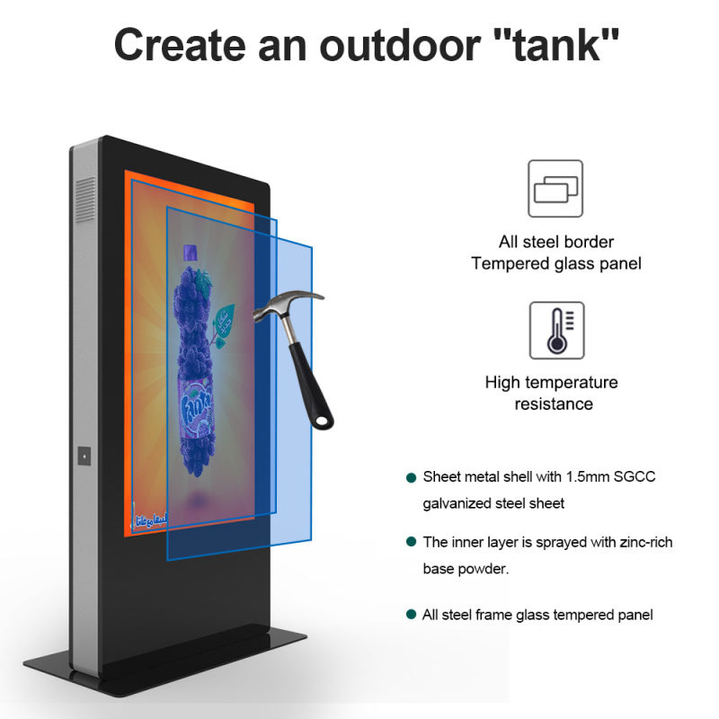Outdoor Waterproof Digital Signage with 43 Inch LCD Panel in Orientation