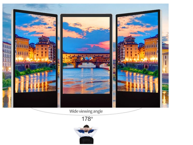 55 Inch Floor Stand Outdoor LED Digital Signage Panel Media Player Advertising Display Machine