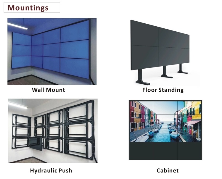 Dedi Shopping 2X2, 3X3 55inch LCD Video Wall with Video Wall Controller for CCTV Control Room