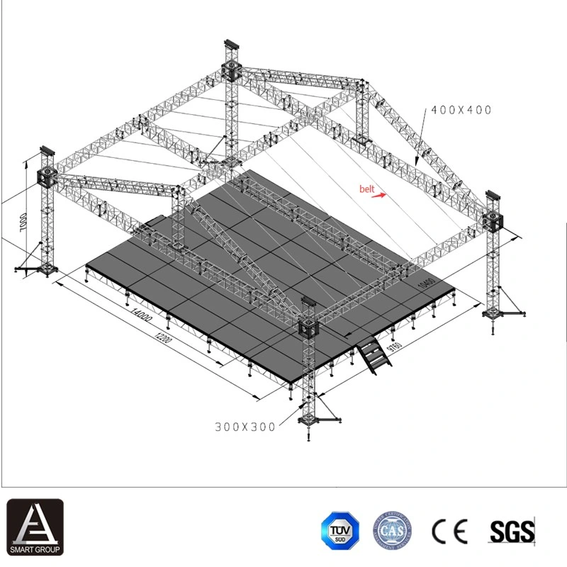 OEM Concert Exihition Stage Equipment Rental Aluminium Truss Stage System Factory Price