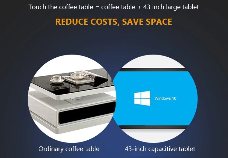 All in One Smart LCD Touch Table for Coffee or Restaurant Customize Interactive Touch Screen Table Multitouch Table with Toughened Glass and Waterproof
