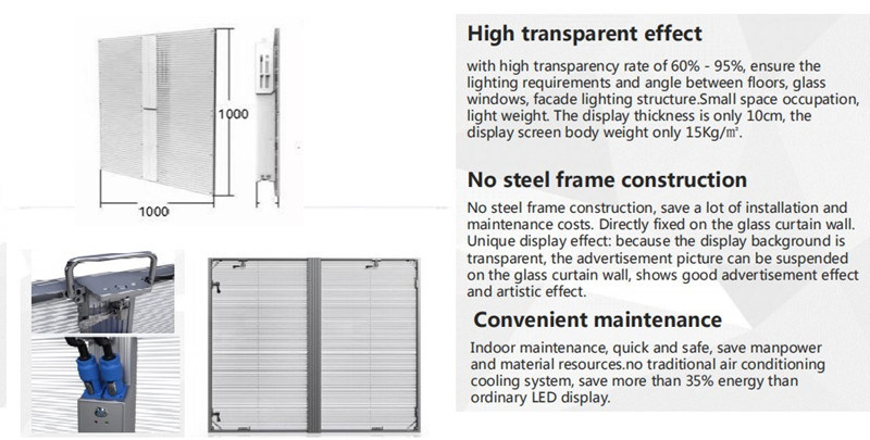 Hot Products Light Weight Window Transparent LED Display