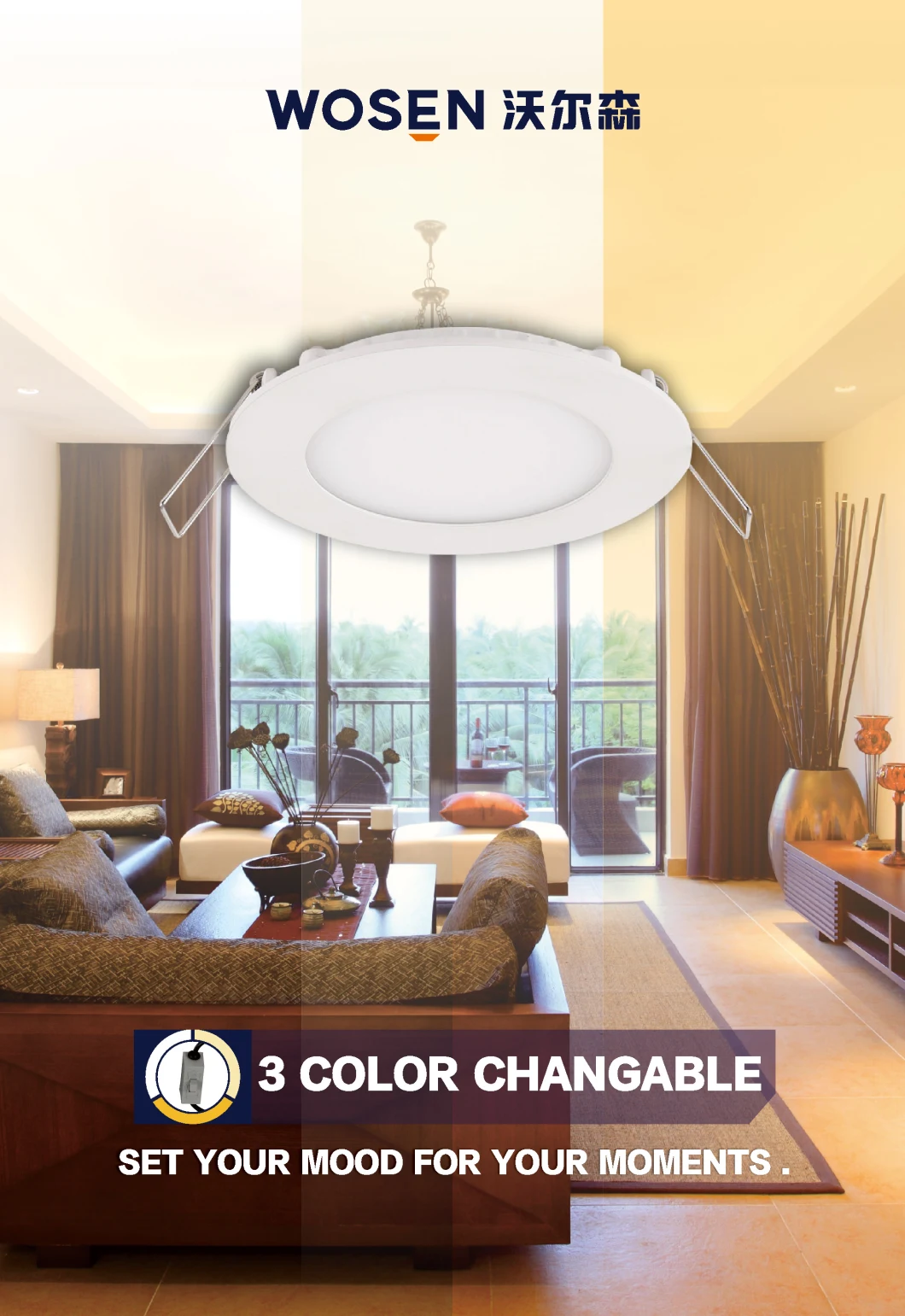 LED Recessed Light 6W 3CCT LED Panel LED Ceiling Round Panel Light 6W Panel Lights