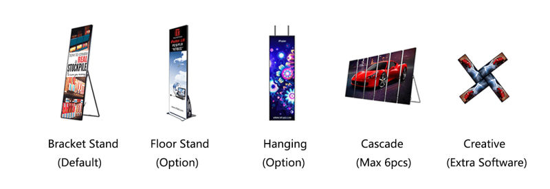 P4mm Outdoor iPoster LED Display Screen, LED Display Screen Advertising Kiosk, Mirror LED Display