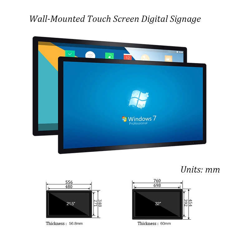 Flat Screen 43 Inch Rugged Wall Mount Industrial Tablet PC Win10