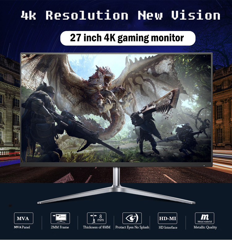 Frameless 27 IPS 4K Hdr LCD LED PC PC Gamer 4K Gaming Monitor