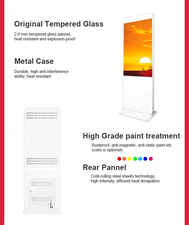 Aiyos Intelligent Advertising Display Kiosk Wi-Fi Floor Standing LCD Advertising Display