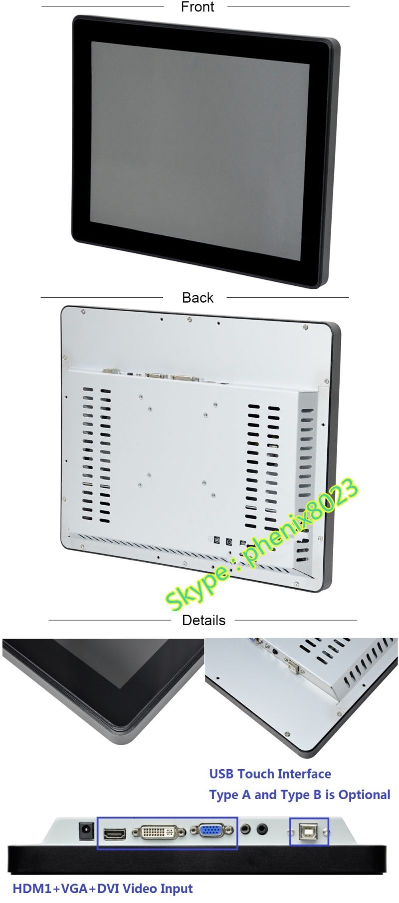 15.6inch IR Mulit-Touchscreen Interactive Whiteboard LCD Display Pcap Capacitive Monitor