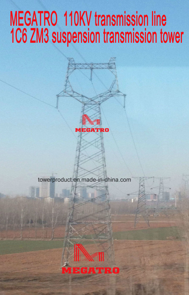 Megatro 110kv Transmission Line 1c6 Zm3 Suspension Transmission Tower