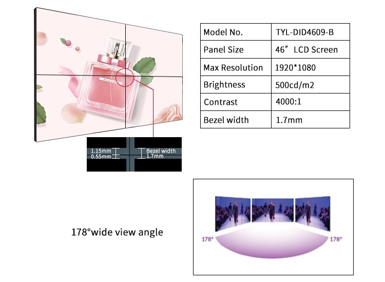LCD Panel Video Wall3X3 Video Wallvideo Wall Panel 55 Inchcheap Video Wall2X2 4K Video Wallfull HD Panel 46 Inch Video Wall