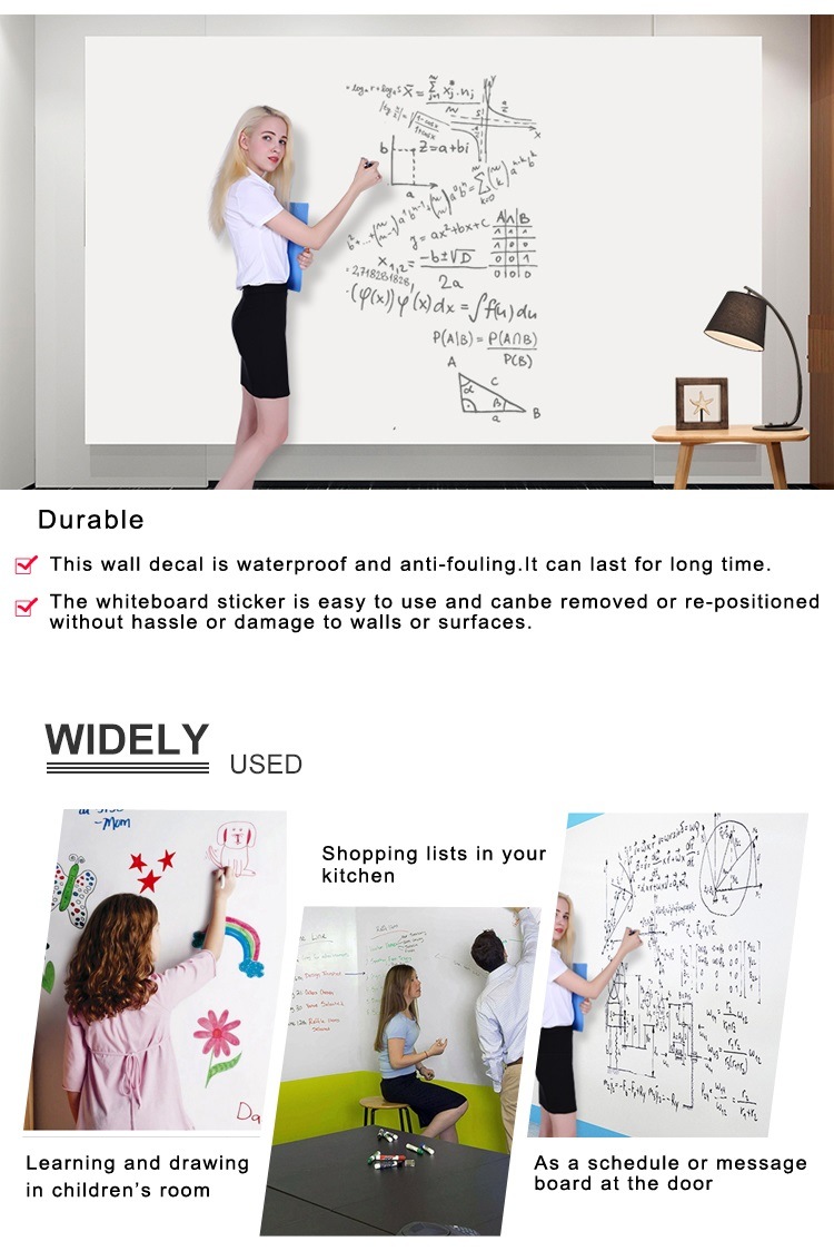 Dry Erase Drawing Board Sticker Magnetic Interactive Whiteboard for Wall